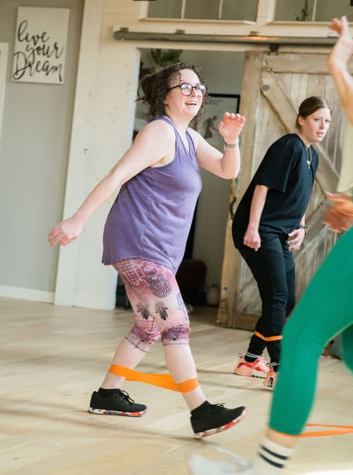 Get Flexy member training with resistance bands
